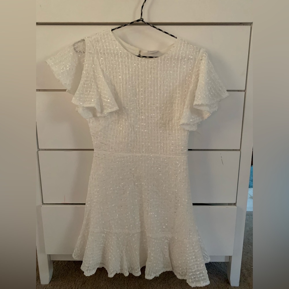 selfie leslie white short sleeve dress